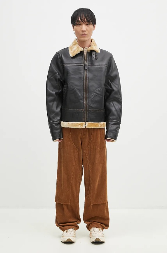 Kožna jakna Alpha Industries B3 Leather 148114