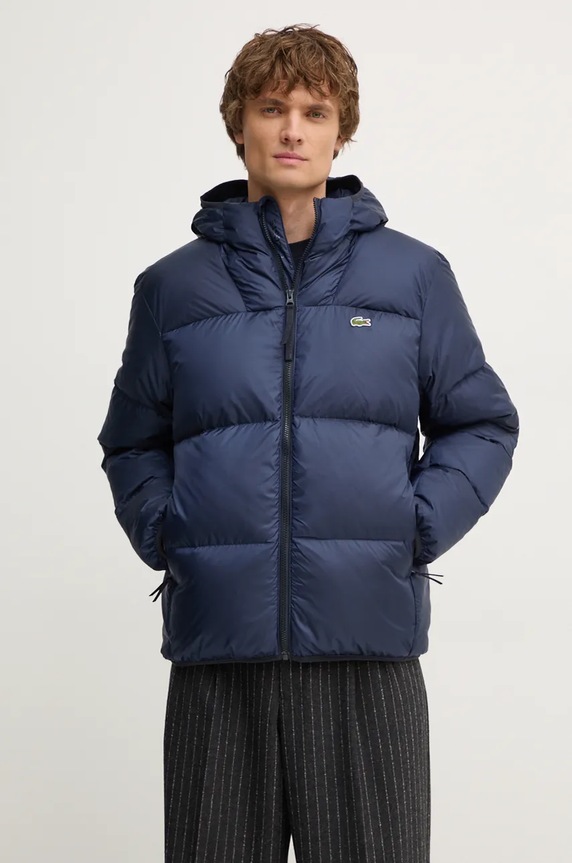 Páperová bunda Lacoste tmavomodrá BH2905