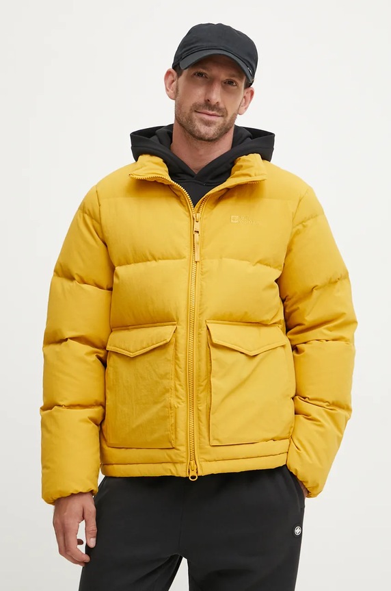 Jack Wolfskin kurtka puchowa Nordlicht bez kaptura żółty A60040