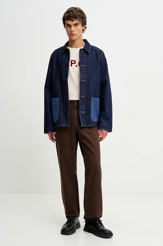 A.P.C. kurtka jeansowa Veste Anthonin COHDM.M02967.IAL granatowy AW24