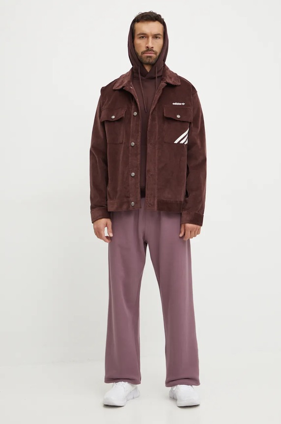 Menčestrová bunda adidas Originals Jacket IW3263 hnedá AW24
