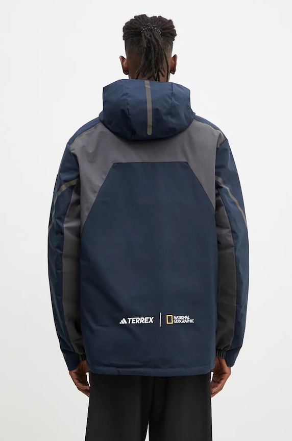 Dvostrana pernata jakna adidas National Geographic Coldrdy Jacket IX7953 plava