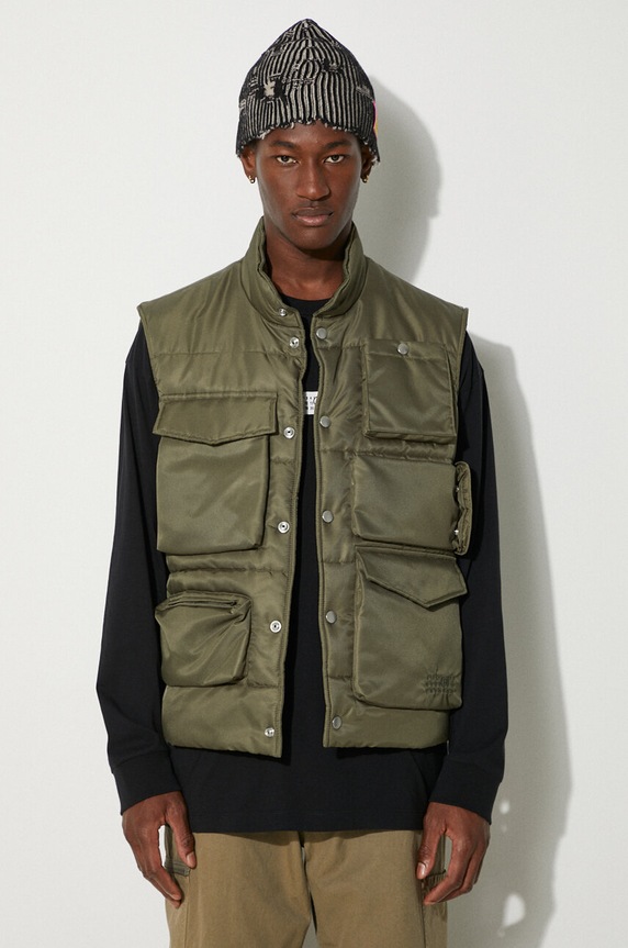 MM6 Maison Margiela bezrękawnik bez kaptura zielony SH0FB0005.S53984