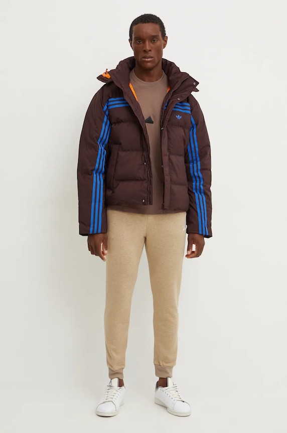 Пуховая куртка adidas Originals Prem Puffer Jacket JL9556 коричневый AW24
