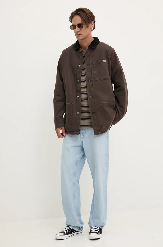 Dickies kurtka Duck High Pile Flce Line Chore Jacket DK0A4XGA brązowy AW24
