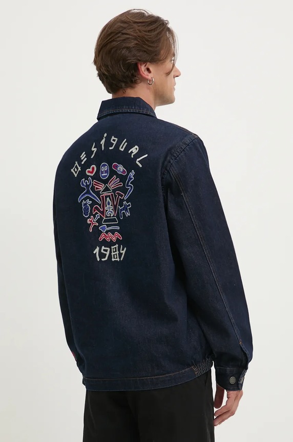 Îmbrăcăminte Desigual geacă din denim AARON 24WMED01 bleumarin