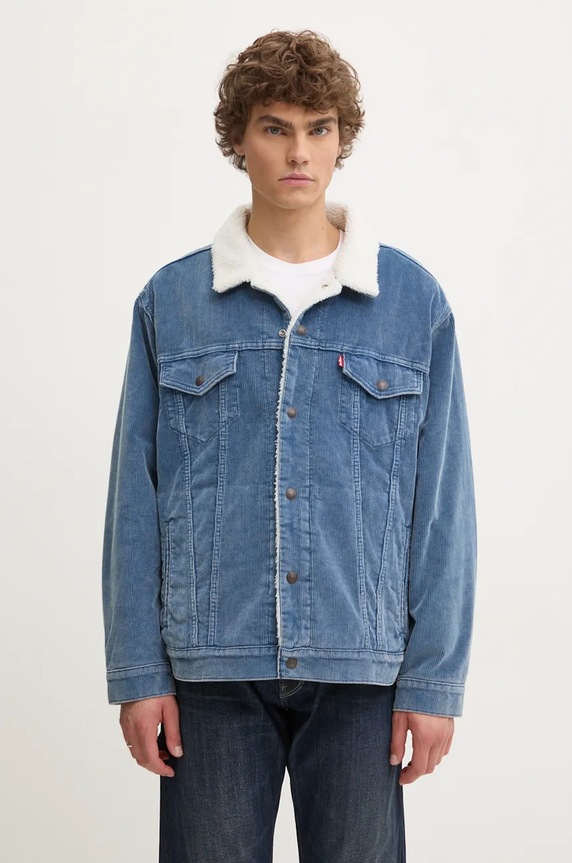 Levi's geaca din velur cu captuseala albastru A5784