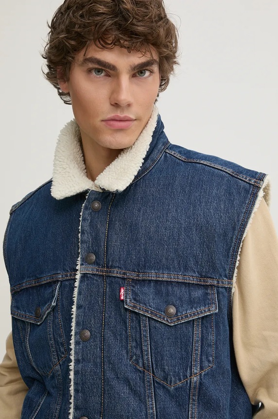Γιλέκο τζιν Levi's σκούρο μπλε A8637