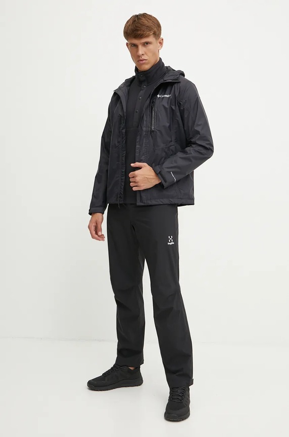 Columbia pršiplášť pánsky Pouring Adventure 2117171 čierna SS26