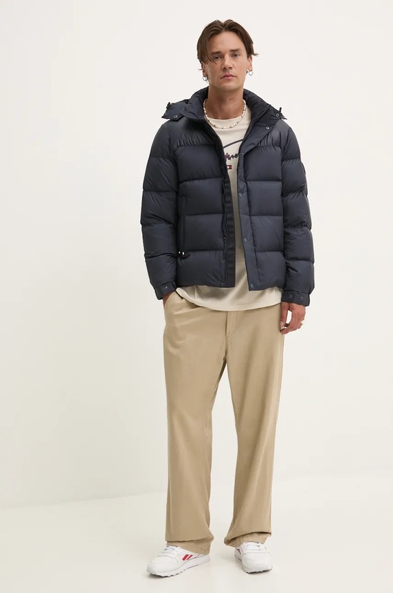 Péřová bunda Tommy Hilfiger MW0MW36569 námořnická modř NC24