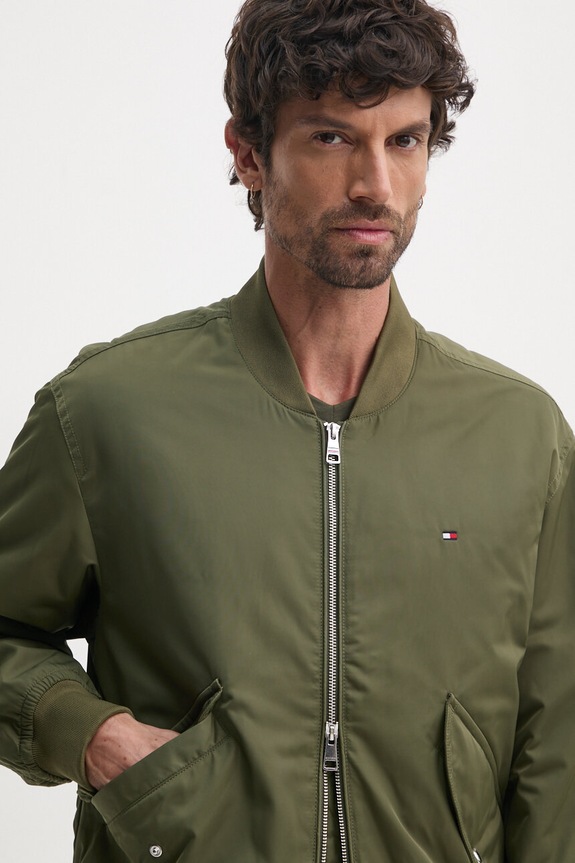 Bomber bunda Tommy Hilfiger zelená MW0MW36592