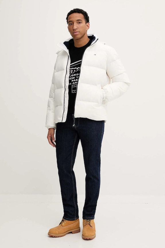 Μπουφάν με επένδυση από πούπουλα Tommy Jeans DM0DM19786 λευκό AW25
