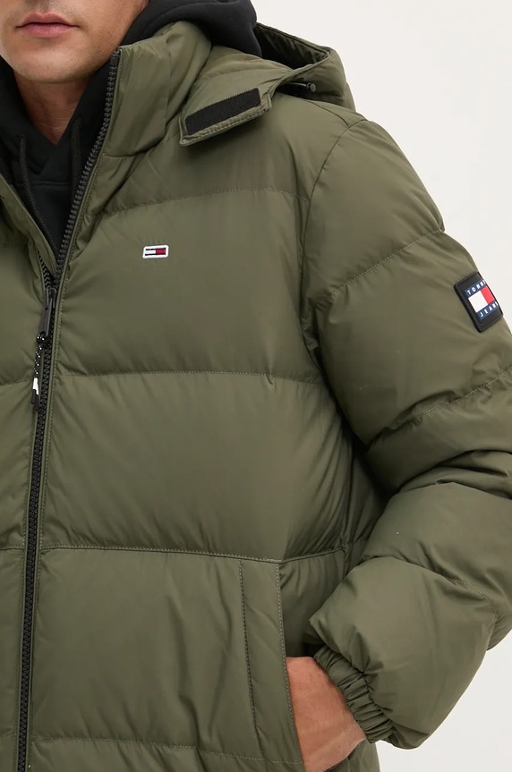 Μπουφάν με επένδυση από πούπουλα Tommy Jeans DM0DM19786 πράσινο
