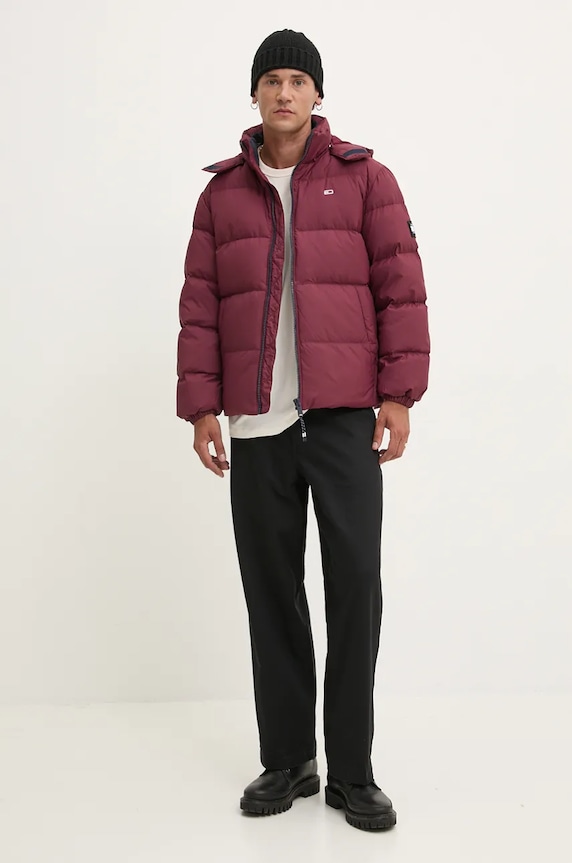 Tommy Jeans geaca de puf DM0DM19786 burgundia AW25