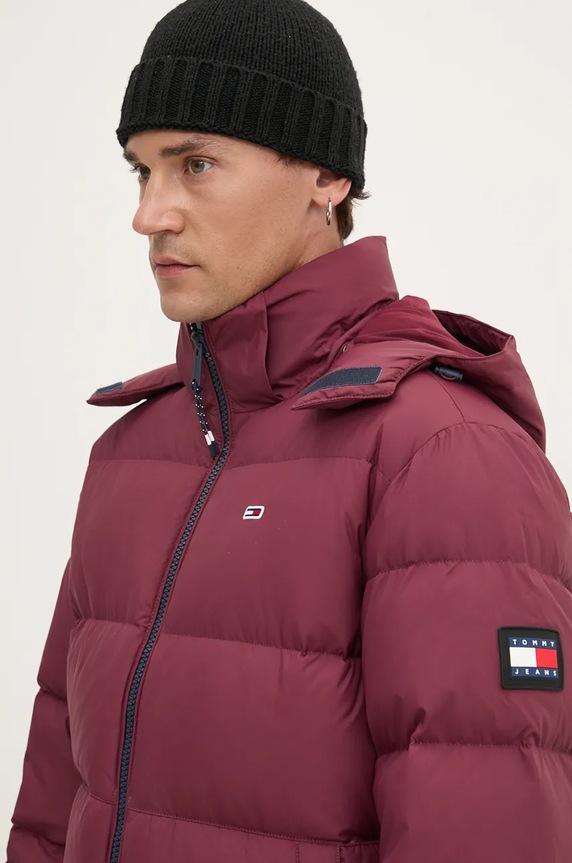 Tommy Jeans geaca de puf burgundia DM0DM19786