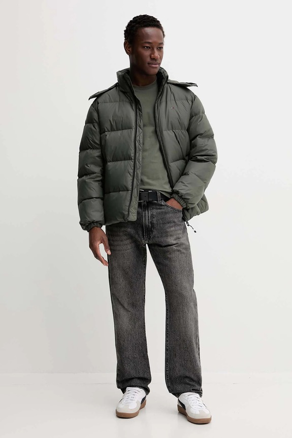 Páperová bunda Tommy Jeans DM0DM19786 zelená AW25