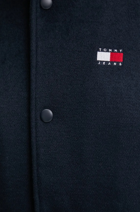 Tommy Jeans kurtka bomber z domieszką wełny DM0DM20685 granatowy