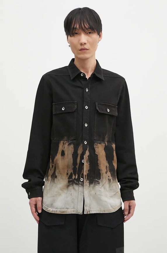 Rick Owens giacca di jeans Outershirt non isolato nero DU02D2755.BSUN
