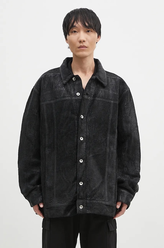 Джинсово яке Rick Owens Jumbo Worker лека изолация черен DU02D2761.HCF