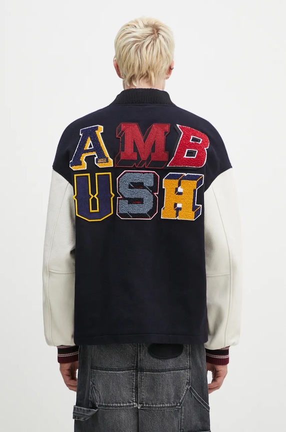 Дрехи Вълнено яке AMBUSH Stadium Jacket BMEK002F24FAB0014628 тъмносин