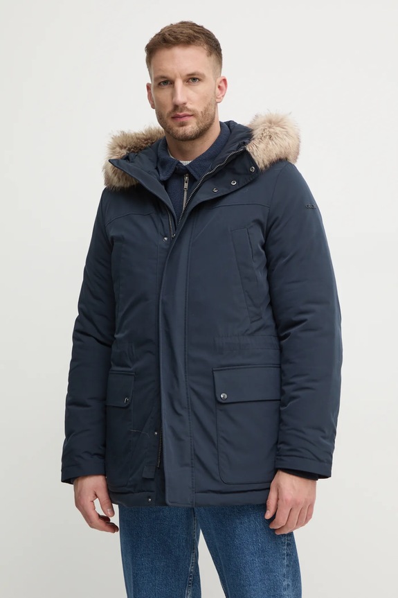 Bunda Geox zateplené tmavomodrá M4628F.T3148.F1624