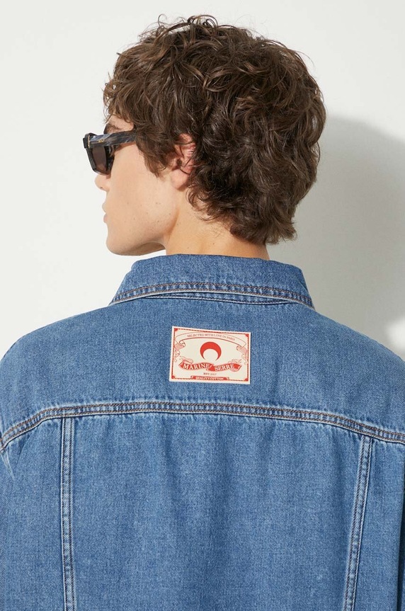 Marine Serre denim jacket Moon Laser Denim Trucker Jacket MJA063A