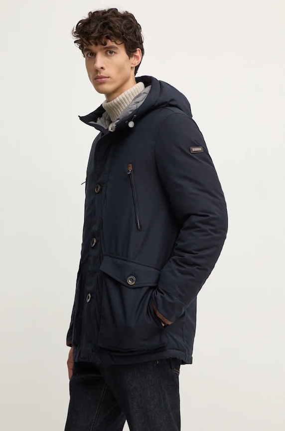 Hackett London giacca parka blu navy HM403226