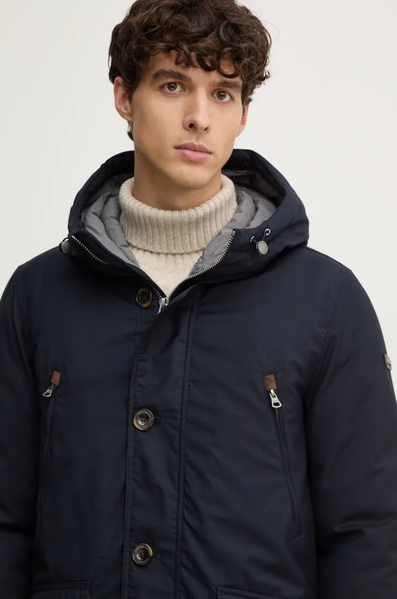 Hackett London giacca parka HM403226 blu navy