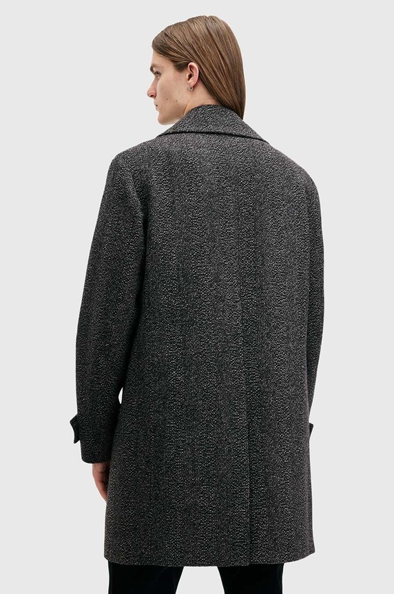 Vlněný kabát AllSaints FINCHER šedá M016OB