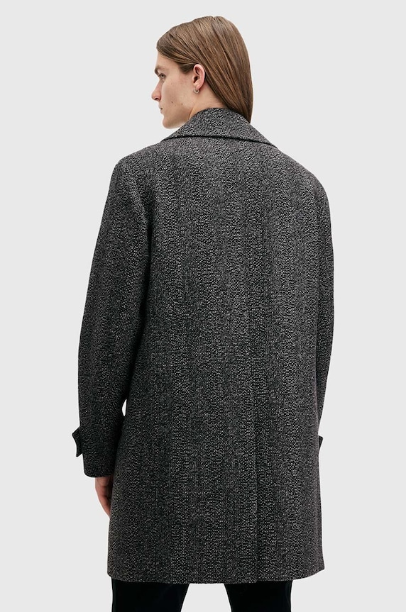 Vlněný kabát AllSaints FINCHER šedá M016OB
