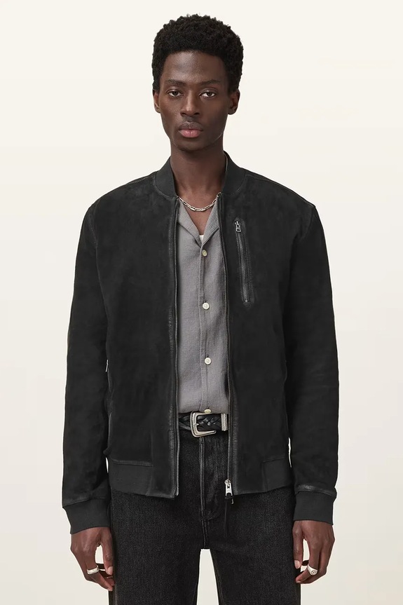 AllSaints bunda bomber čierna M067LB