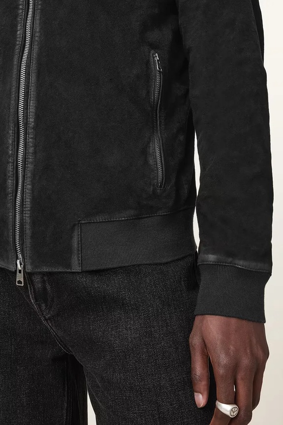 AllSaints bunda bomber M067LB čierna