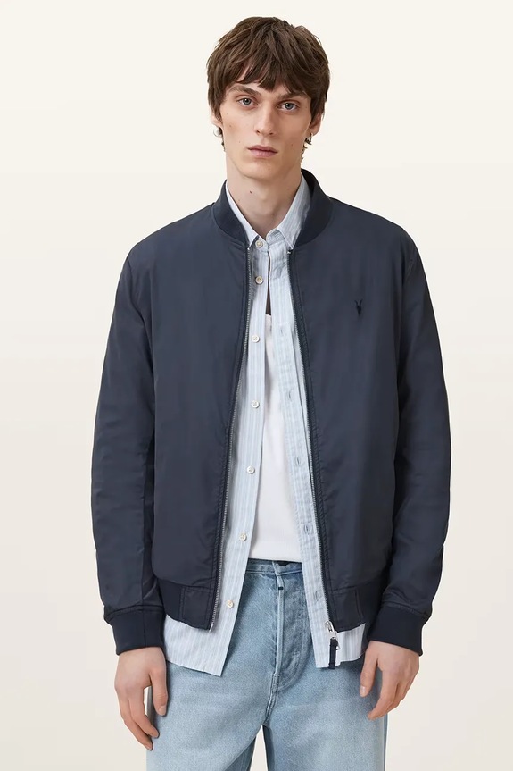 Bunda AllSaints bomber tmavomodrá M077OB
