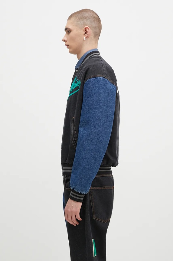 Aries jachetă bomber din denim Varsity Denim Jacket AR7030302 negru AW24