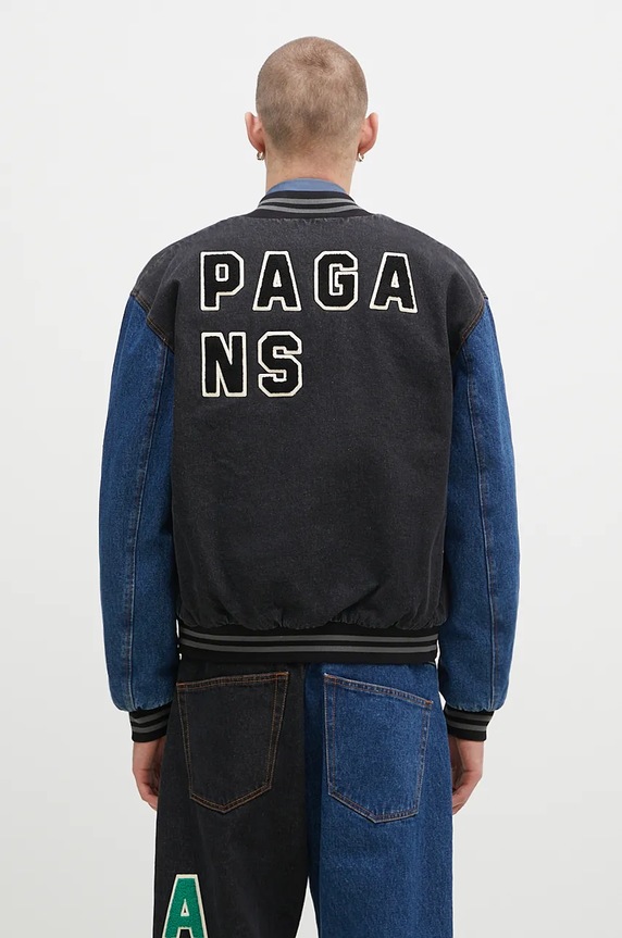 Одяг Джинсова куртка-бомбер Aries Varsity Denim Jacket AR7030302 чорний
