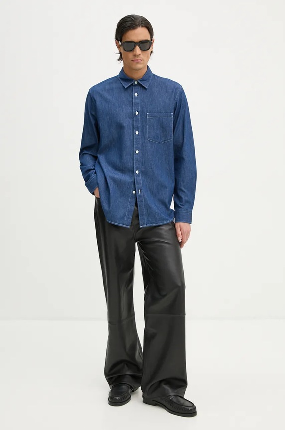 Theory koszula jeansowa O0774526 granatowy AW24