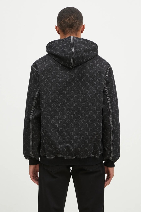 Clothing Marine Serre cotton jacket Moon Laser Denim Padded Jacket MJA071A.RDEN0001 black