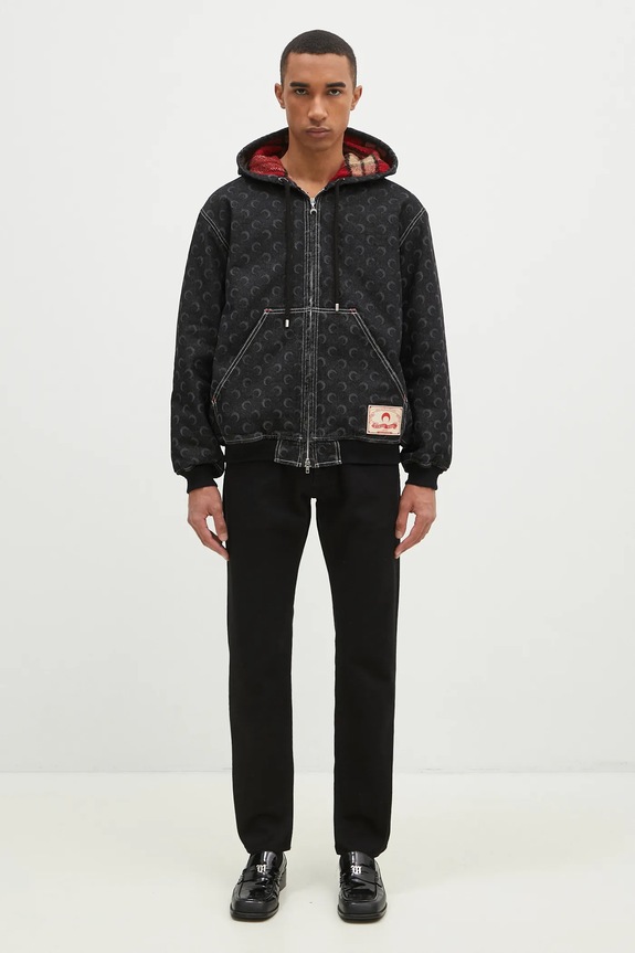 Marine Serre cotton jacket Moon Laser Denim Padded Jacket MJA071A.RDEN0001