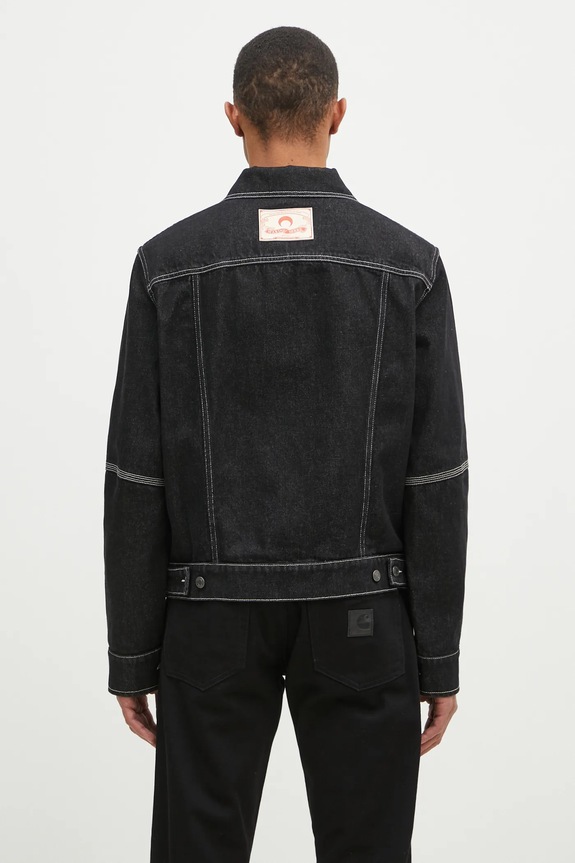 Ρούχα Τζιν μπουφάν Marine Serre Moon Laser Denim Trucker Jacket MJA063A.RDEN0001 μαύρο