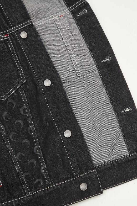 Τζιν μπουφάν Marine Serre Moon Laser Denim Trucker Jacket MJA063A.RDEN0001 μαύρο