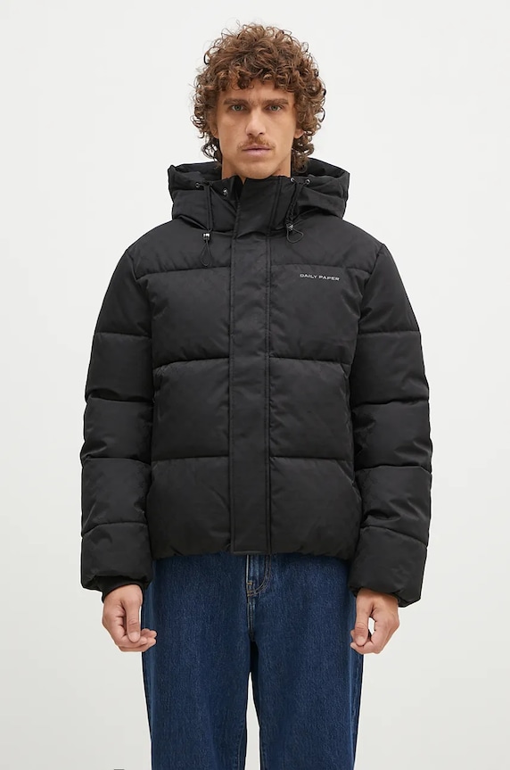 Daily Paper kurtka Monogram Puffer Jacket pozostałe czarny 1000119
