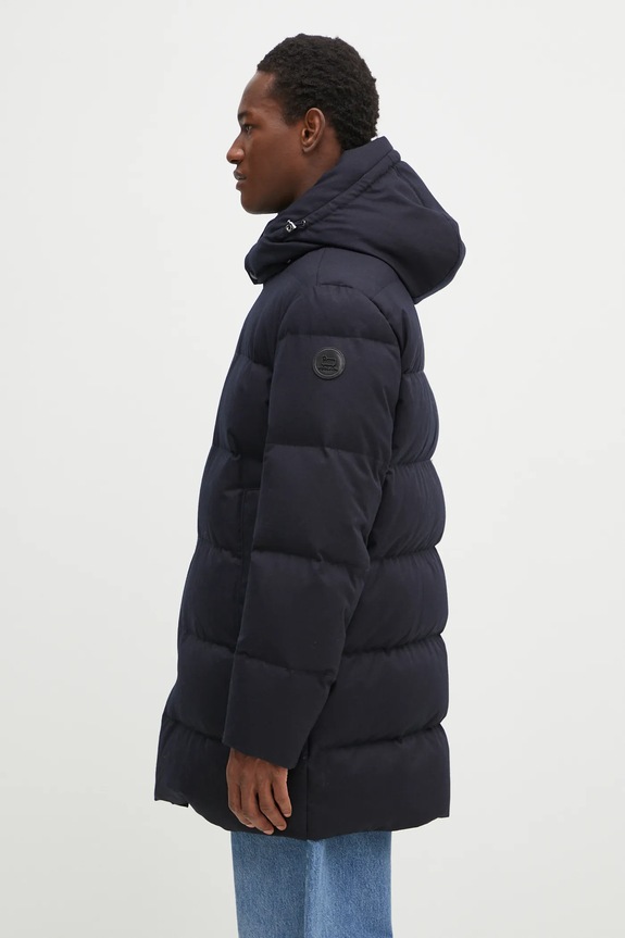 Вовняна куртка Woolrich Luxe Long Parka CFWOOU0627MRUT3108.UT31 темно-синій AW24