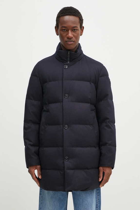 Вовняна куртка Woolrich Luxe Long Parka темно-синій CFWOOU0627MRUT3108.UT31
