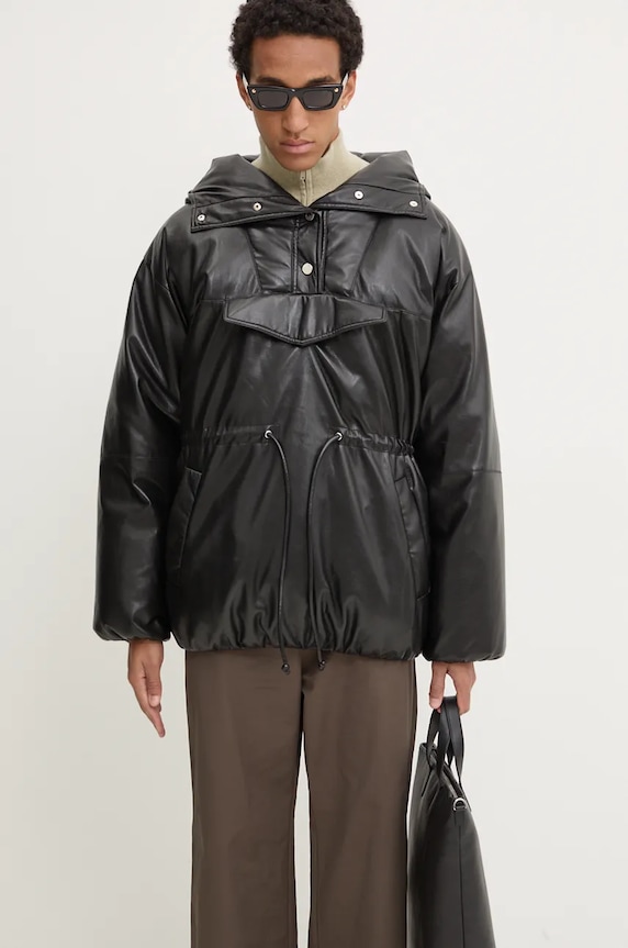 Páperová bunda Nanushka OSANA oversize čierna NU24PFJK00299