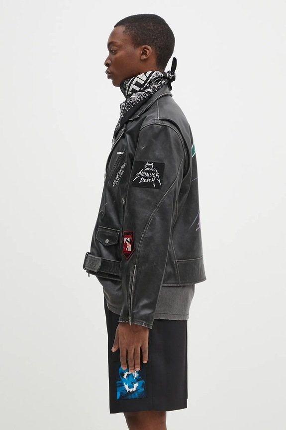 Represent leather biker jacket Metallica Leather Jacket MLM173.001 black SS25