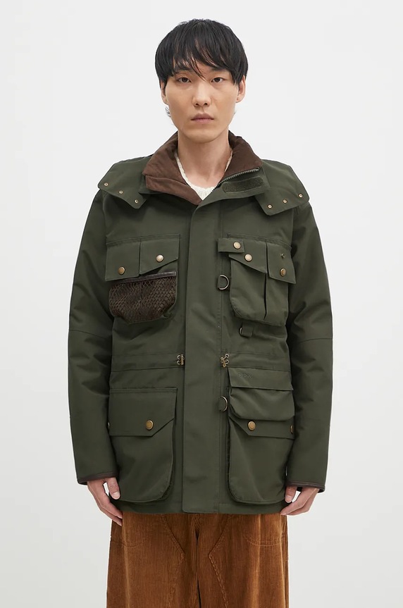 Barbour jacket Heritage Dryfly with green MWB1117