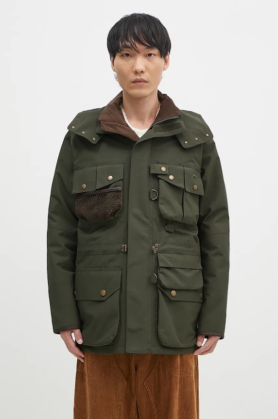 Barbour jacket Heritage Dryfly with green MWB1117