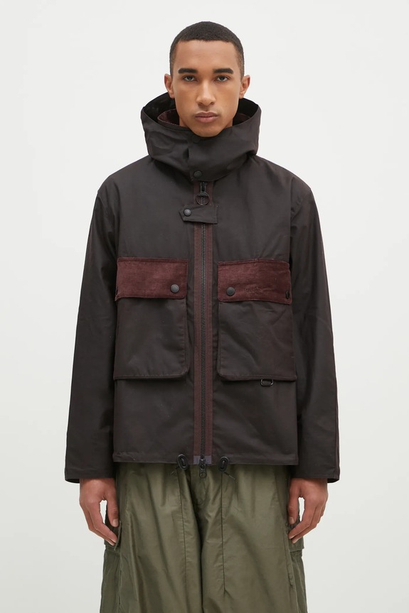 Barbour kurtka bawełniana Re-Engineered Spey Wax Jacket pozostałe brązowy MWX2341