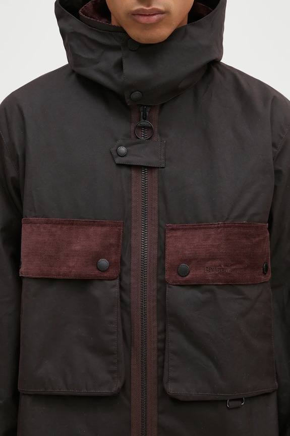 Barbour kurtka bawełniana Re-Engineered Spey Wax Jacket brązowy MWX2341
