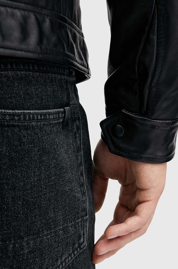 Odzież AllSaints kurtka skórzana LUCK JACKET M069LB czarny